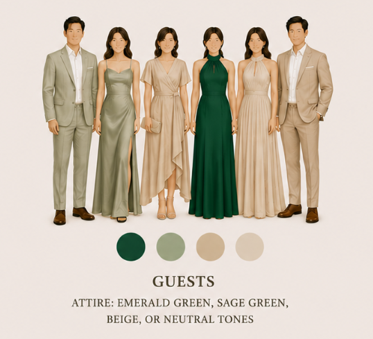 Attire guide for guests.